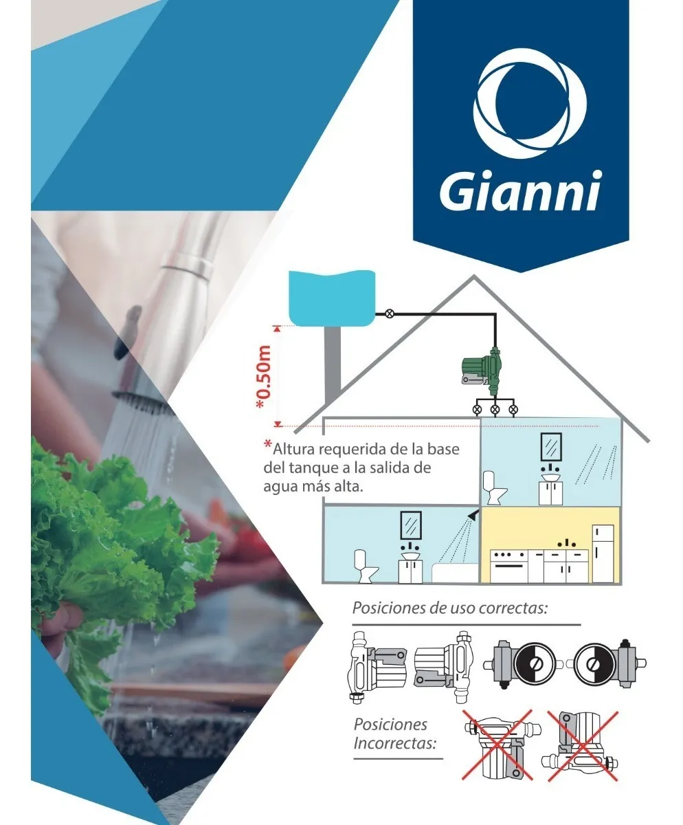 BOMBA PRESURIZADORA AUTOMÁTICA GIANNI MODELO PIÚ 2 - Imagen 2